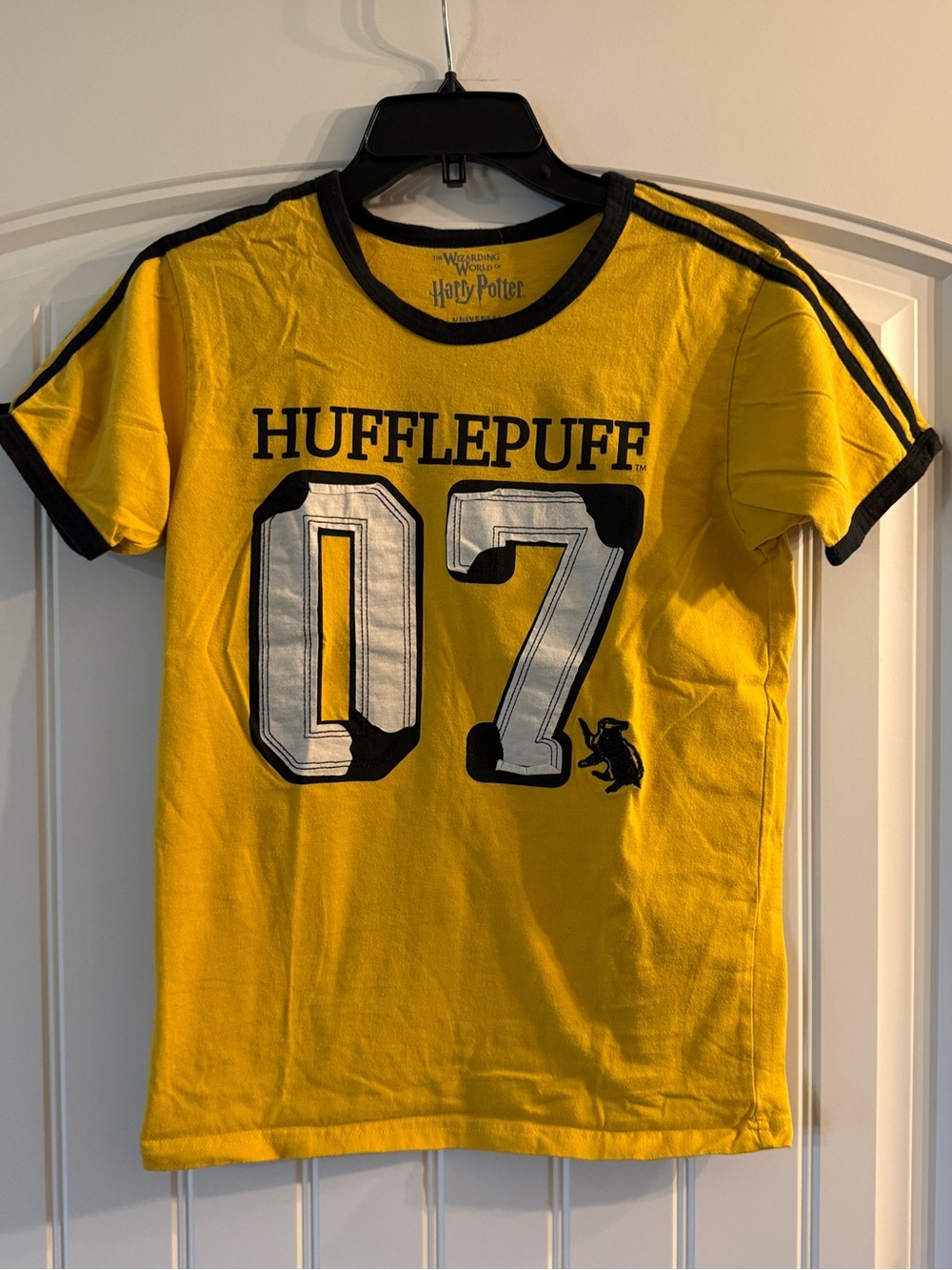 Unisex Harry Potter Hufflepuff 07 Yellow Ringer Tee Universal Wizarding World